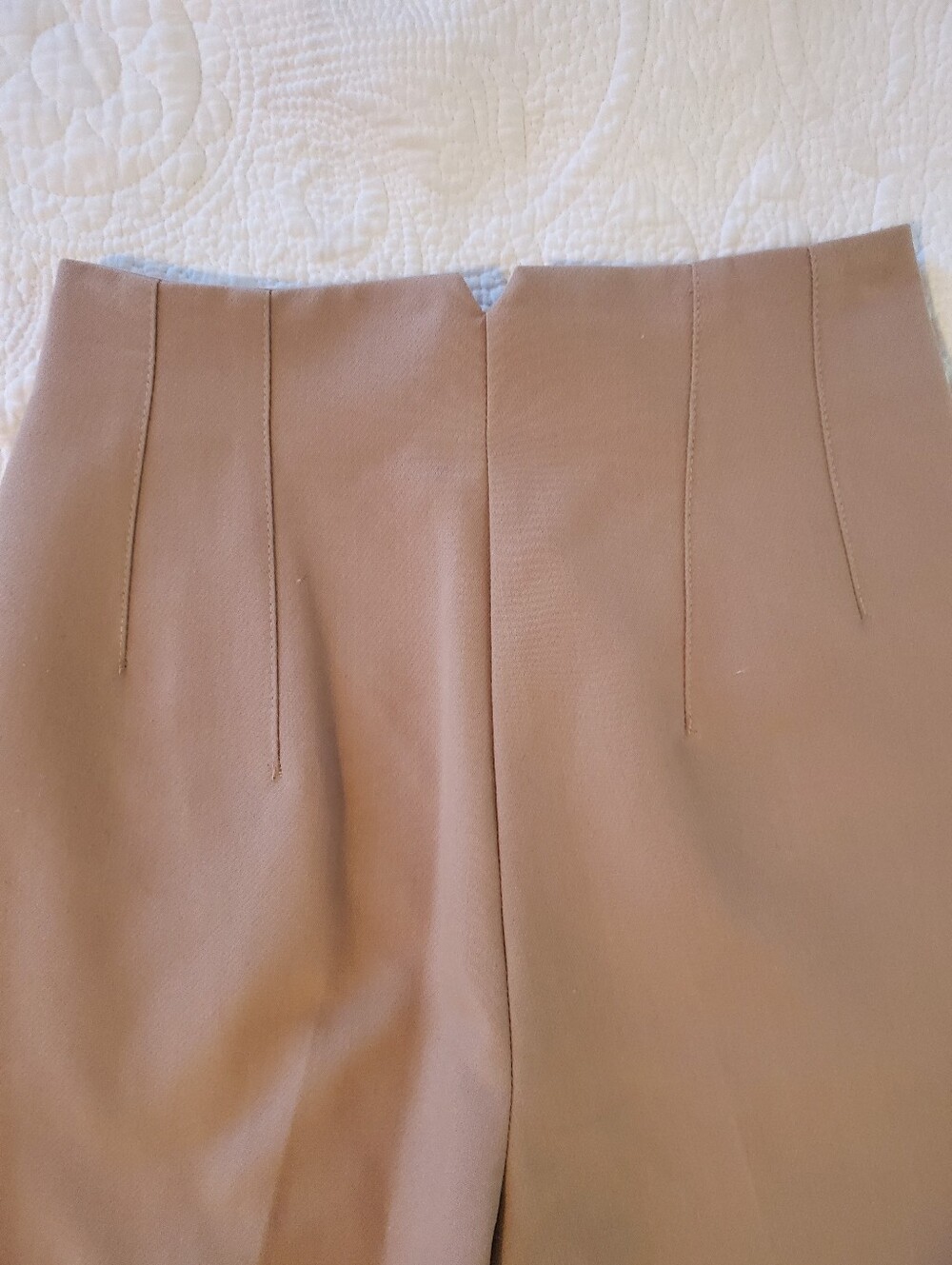 Zara High-Waist Straight Tailored Trousers Pants in Tan Beige Size XS - Picture 6 of 7